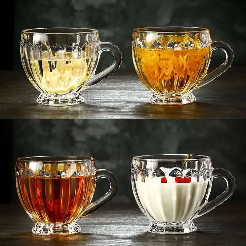 

Party Transparent Cup Heat Resistant Crystal Glass Mug Milk Tea Coffee Cup Cocktail Glass Household Transparent Drinkware Glass