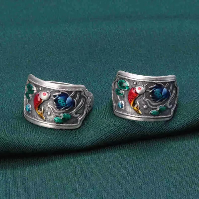 

Женское кольцо из серебра 990 пробы, с широким лицом