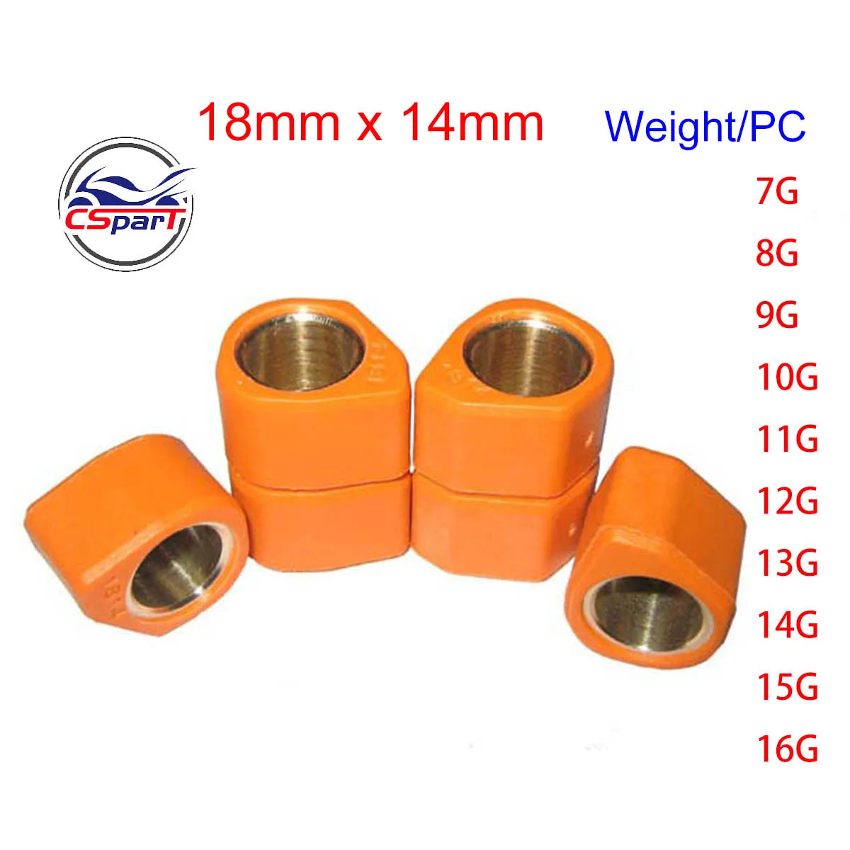 

Performance variator sliders Polygon Rollers 18x14mm for Scooter ATV GY6 125 GY6 150 SYM JET125cc 152QMI 157QMJ