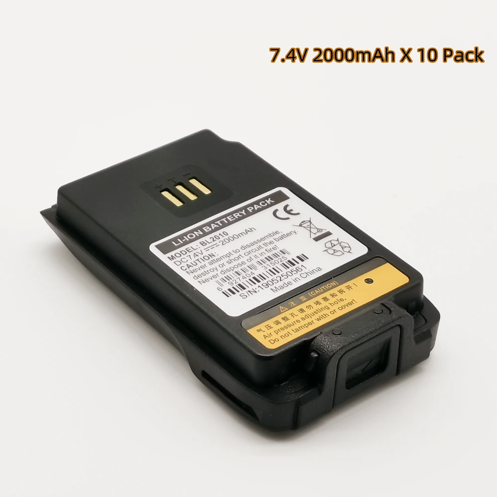 

Ten Packs 7.4V 2000mAh Lithium-Ion Battery for Hytera Two Way Radios PD500 PD530 PD560 PD600 PD660 PD680 for BL1504 BL2010