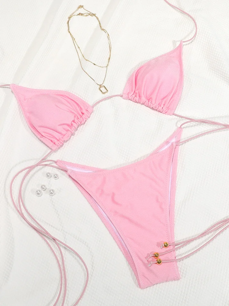 Купальник-бикини с эффектом пуш-ап и высоким вырезом