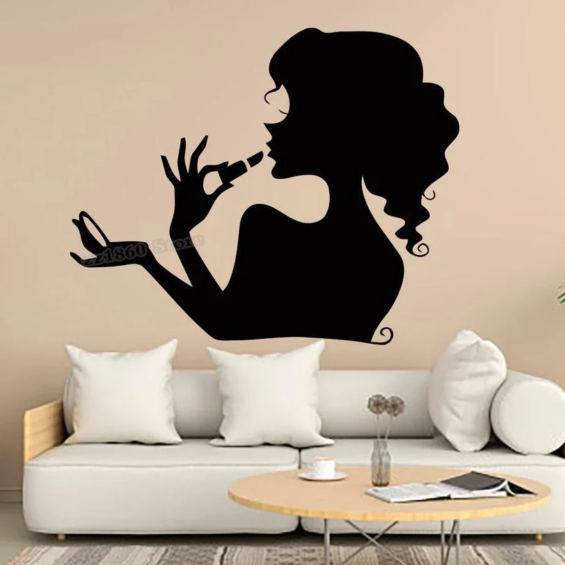 Наклейка на стену для салона красоты маникюр волосы ногти ресницы макияж