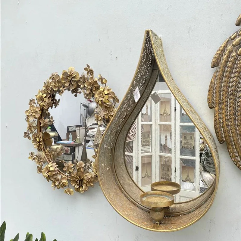 

Vintage Wall Mirror Living Room Decoration Items Twisted Wonderland Mirror Self Adhesive Bedroom Luxury Spiegels Home Products