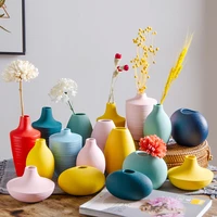 creative ceramic small vase simple modern home decoration round flowers vase