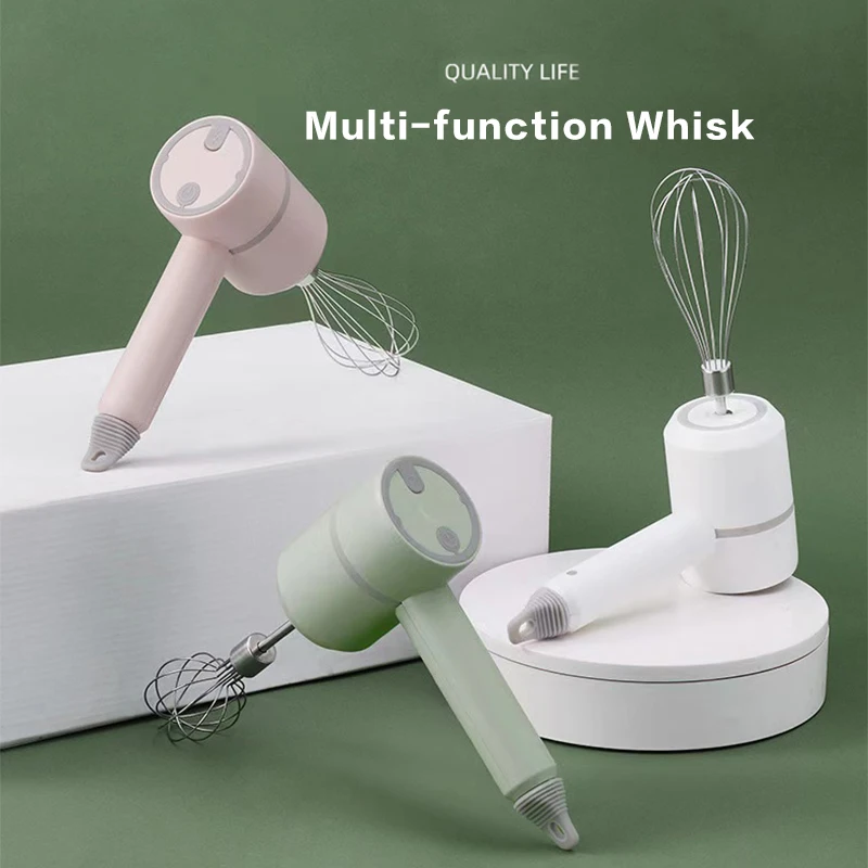 Wireless 2 IN1 Electric USB Multifunction Handle Whisk 3 Spe