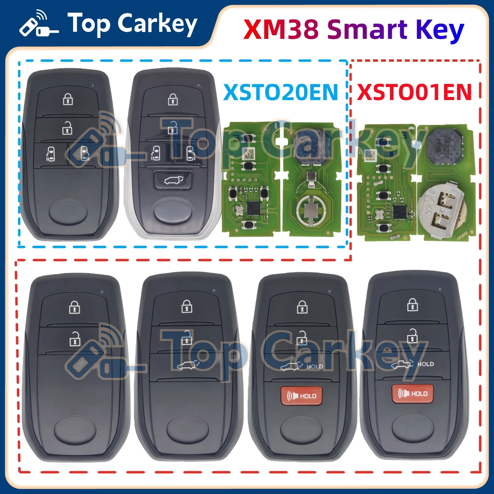 Фото Xhorse XSTO01EN XSTO20EN Глобальная версия Smart Key Universal TOY.T для Toyota Поддержка 4D 8A 4A с корпусом ключа нового стиля №1