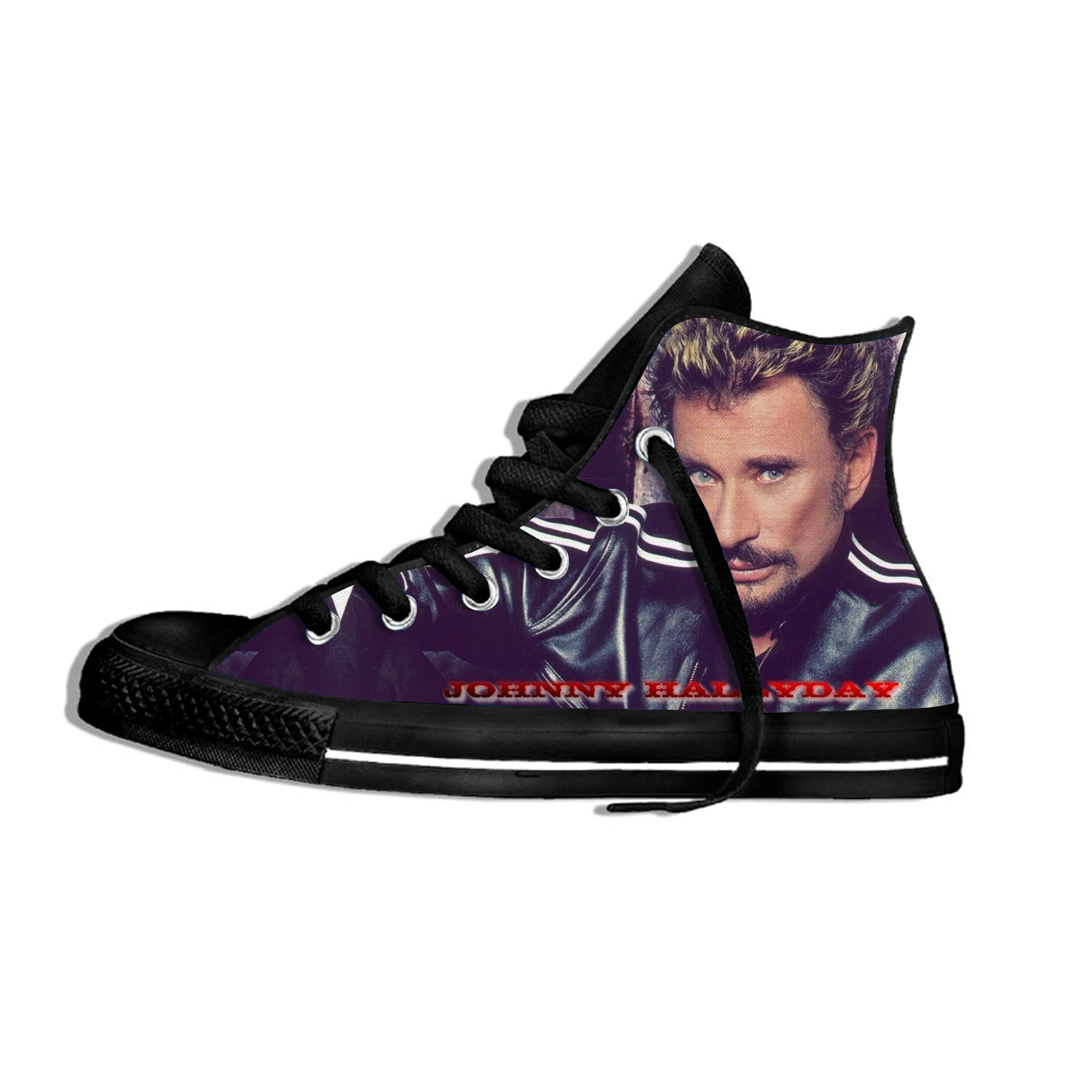 

Johnny Hallyday Novelty Design Fashion Lightweight High Top Cloth Shoes Men Women Casual Breathable Sneakers
