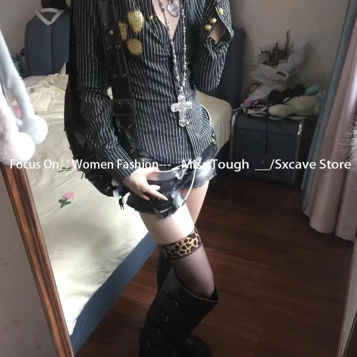 Ретро и современная субкультура готическая блузка футболки с длинными рукавами