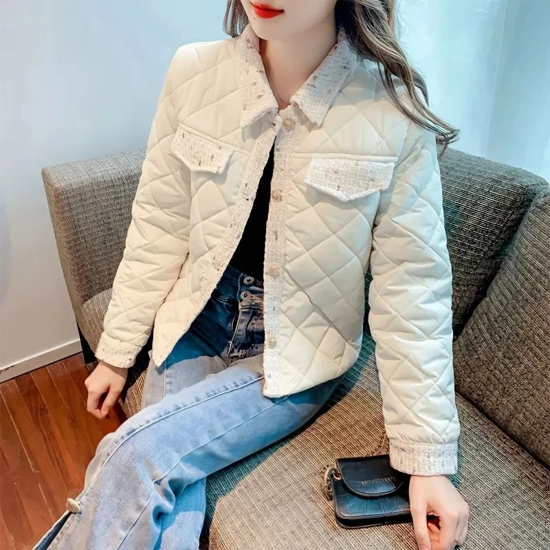 Женское короткое хлопковое пальто Осень-зима 2024 новая Женская Корейская версия