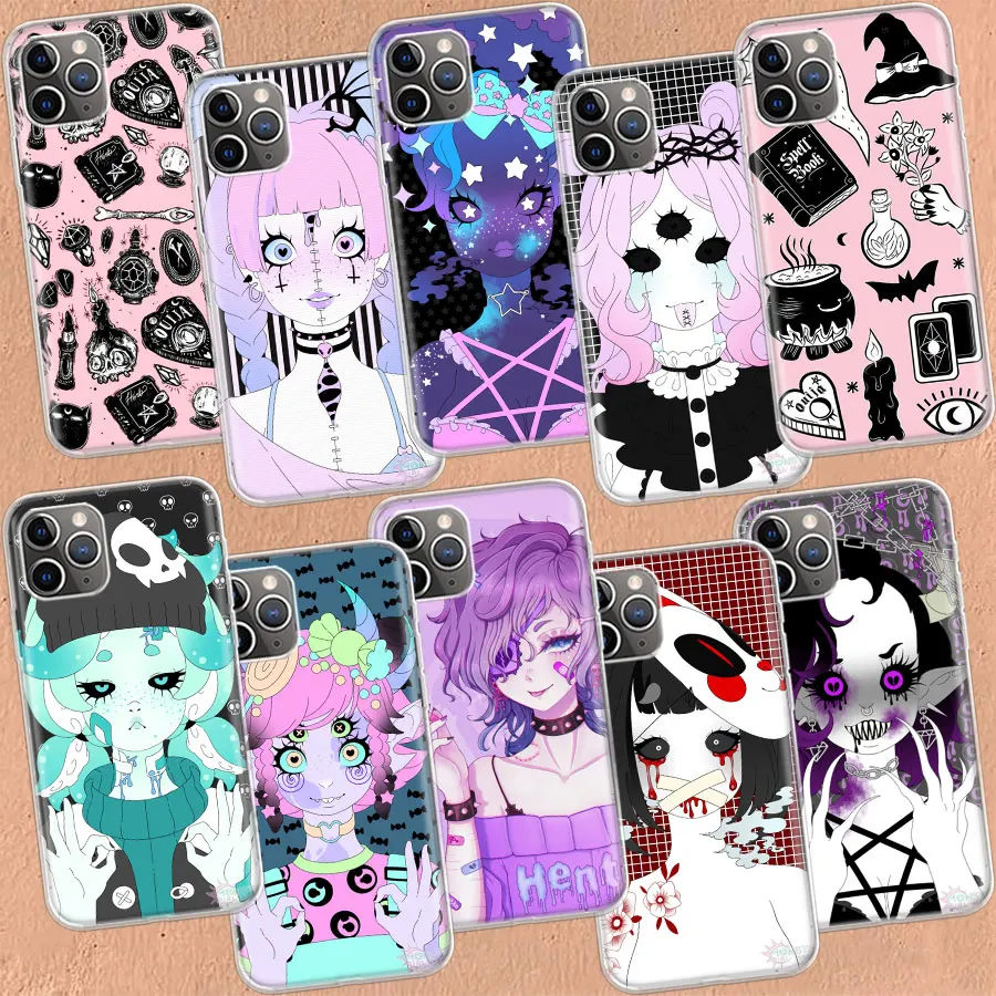 Чехол для телефона Girly Pastel Witch Goth Apple Iphone 11 12 Mini 13 Pro Max SE 2020 X XS XR 8 Plus 7 6 6S 5 |