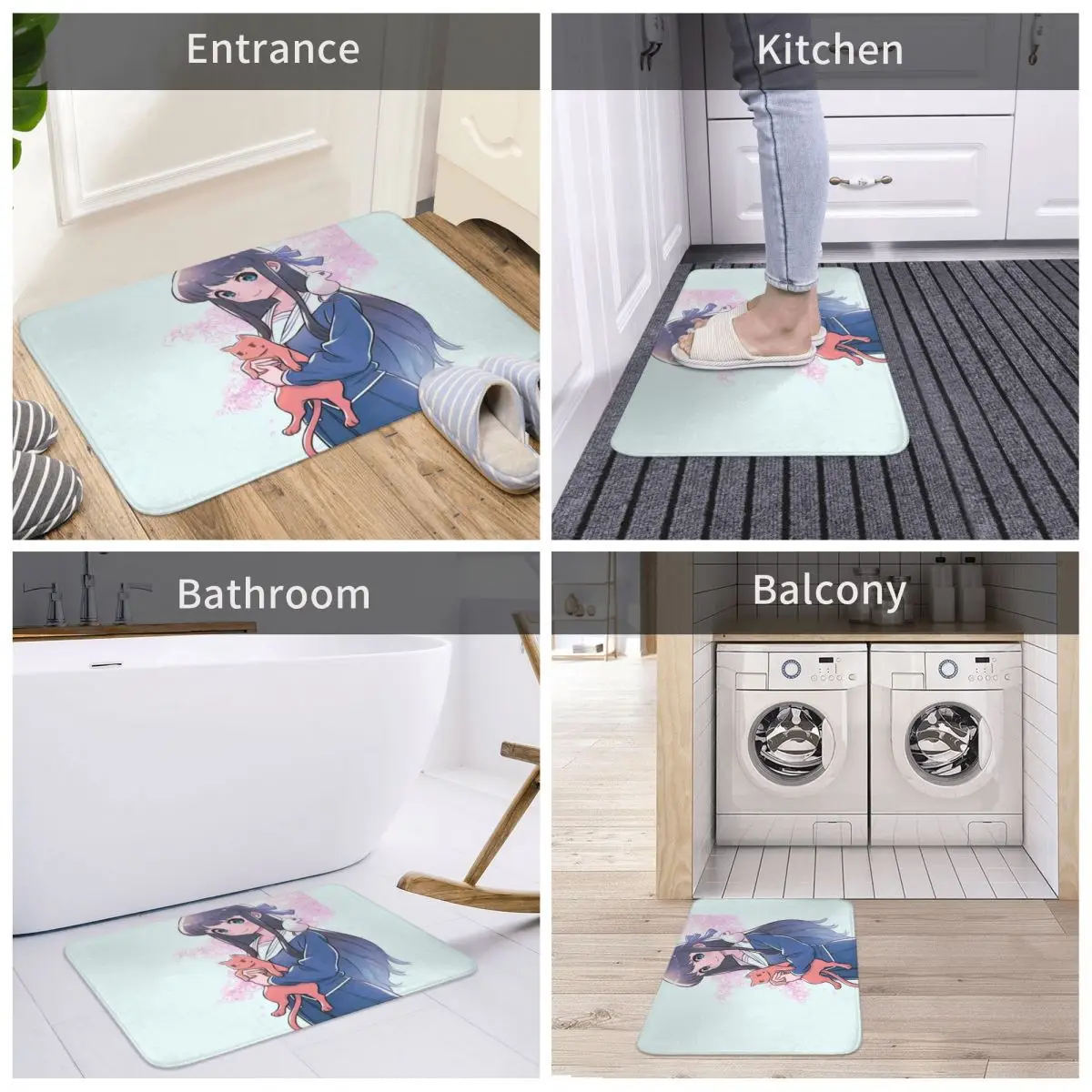 

Fruits Basket Tohru Honda Bath Door Mat Nordic Art Kawaiii Rug Carpet Decor Entrance Living Room Home Kitchen Bathroom Anti-slip