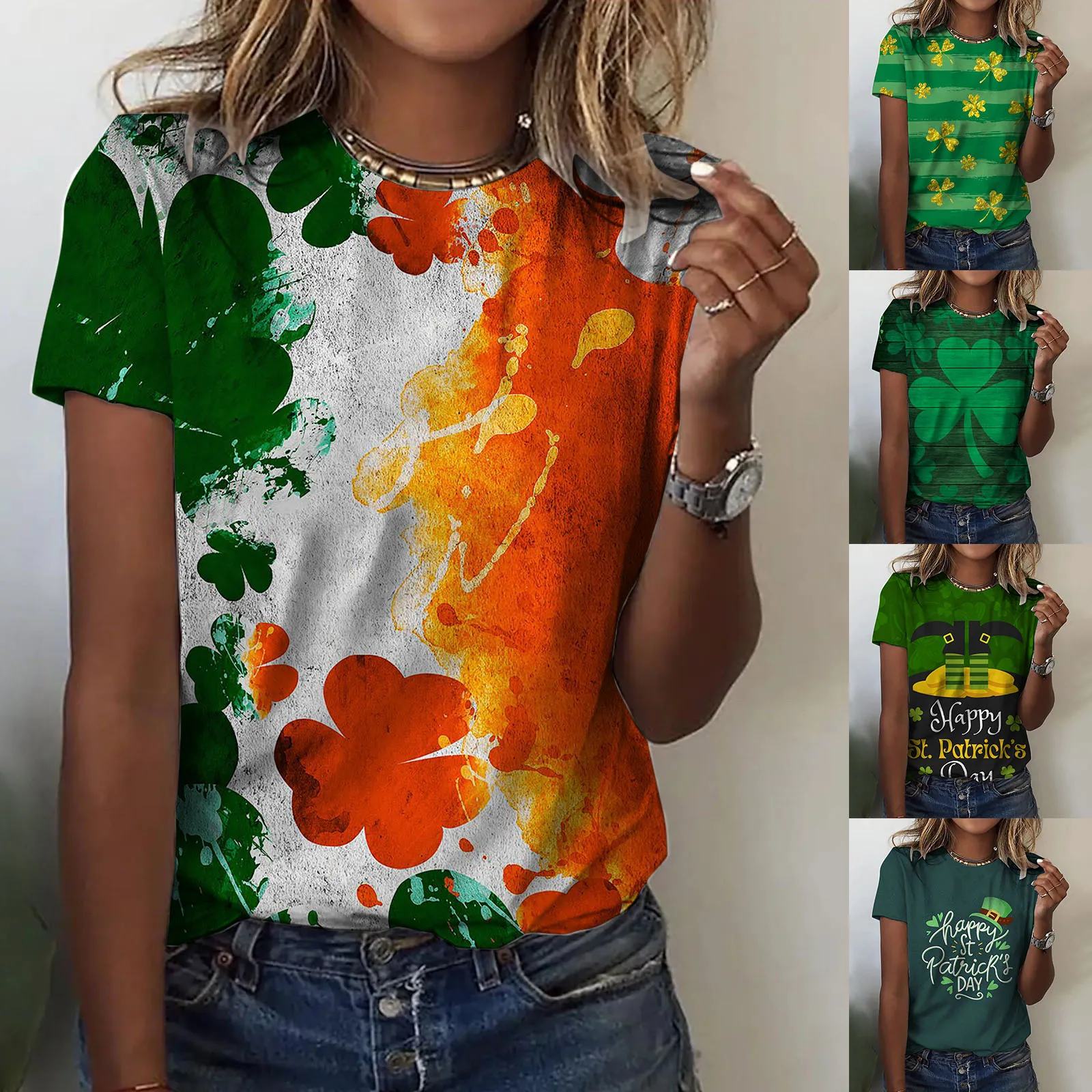 

Womens Fashion Round Neck Short Sleeved Love Printed T Shirt Top Compression Pack T Shirt Women Loose Fit