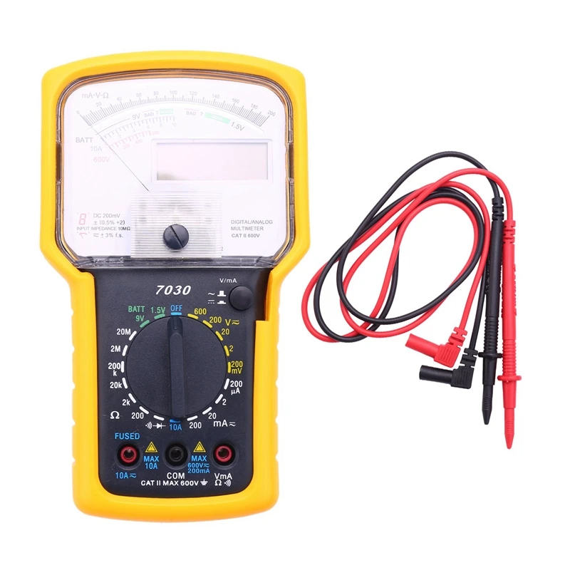 

KT7030 AC/DC Analog Multimeter Tester, Digital Analog Multimeter Tester Double Display Voltage Resistance Pointer Multimeter Tes