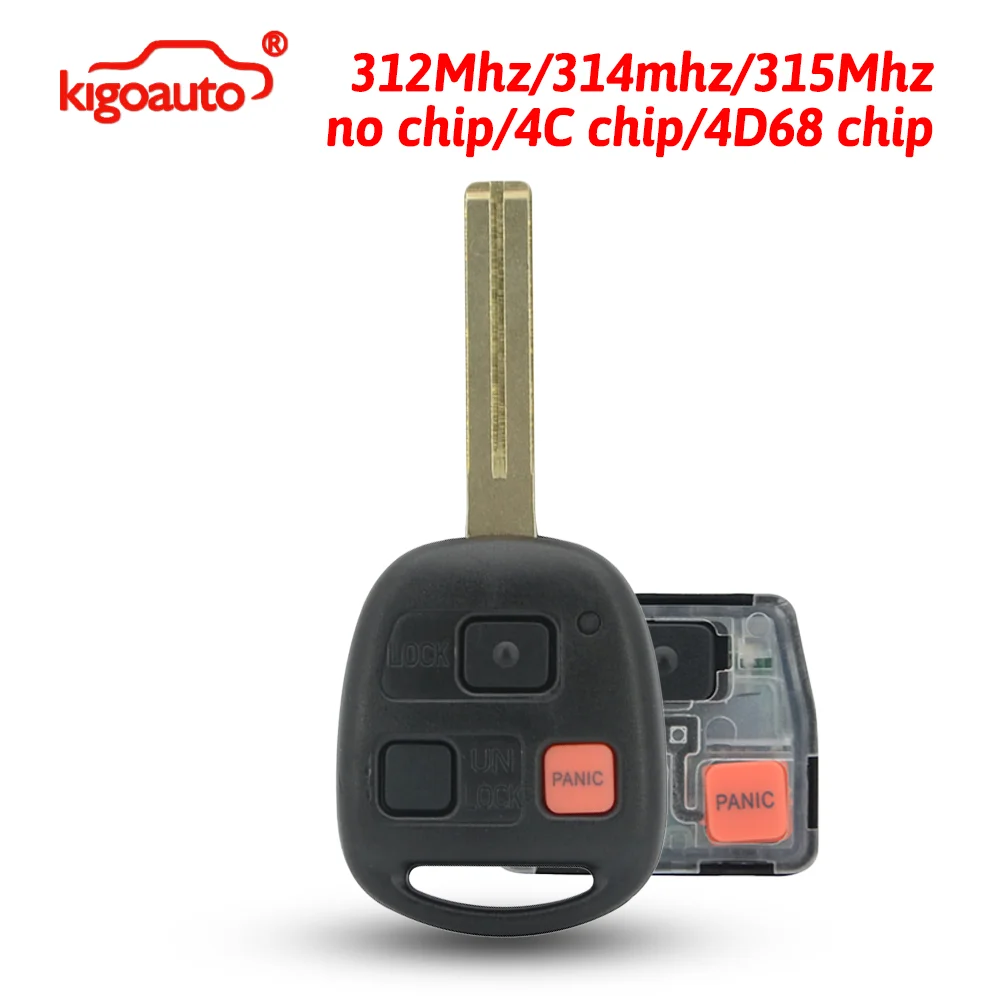 Фото Пульт дистанционного управления Kigoauto с чипом 4C/4D68 (312/314/315 МГц) TOY48 для Lexus RX300 GX470 LX470 1999-2009 HYQ12BBT NI4TMTX-1 HYQ1512V №1
