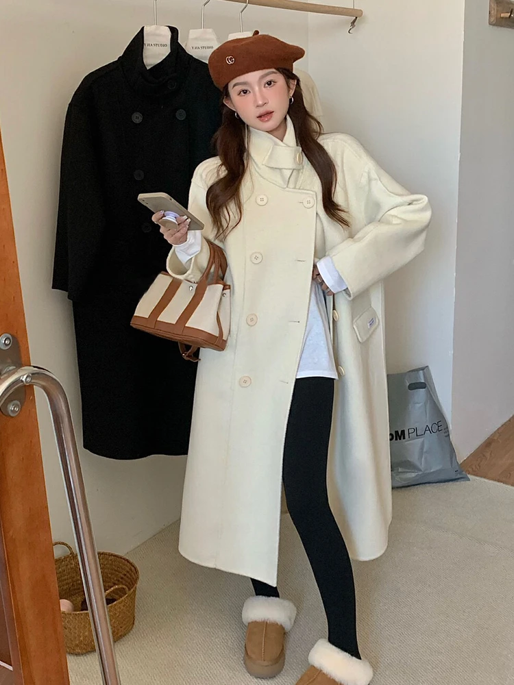Woolen Jacket 2024 New Women's Trench Coat Mid-Length Small Autumn and Winter Thickened High Sense Super Nice