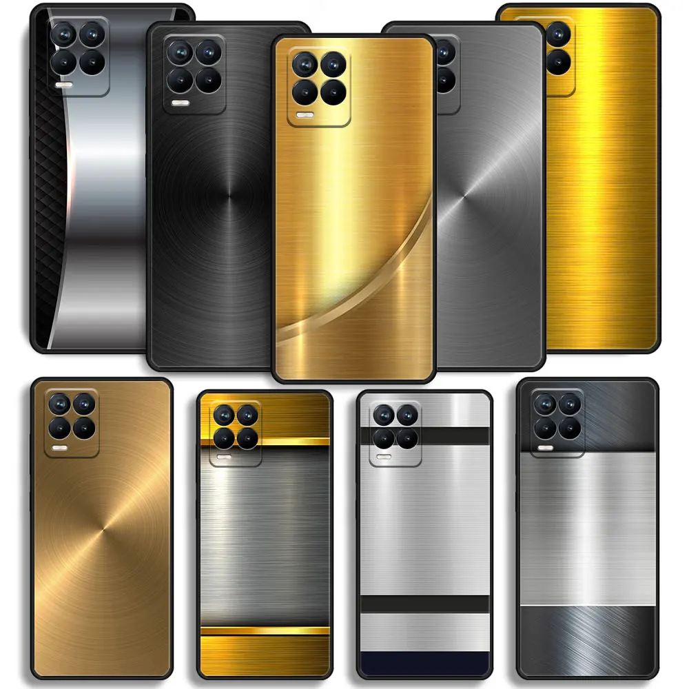 Чехол Armor Luxury Cell Black с матовой металлической текстурой для Realme C21 8 Pro C21Y 6 C15 C3i 7 C11 9