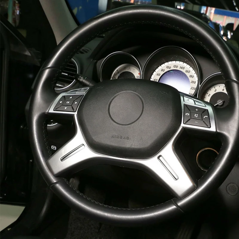 

Car Steering Wheel Cover Sticker ABS Trim For Mercedes Benz C E ML GL Class W204 2011 2012 2013 W212 2014 2015 W166 X164