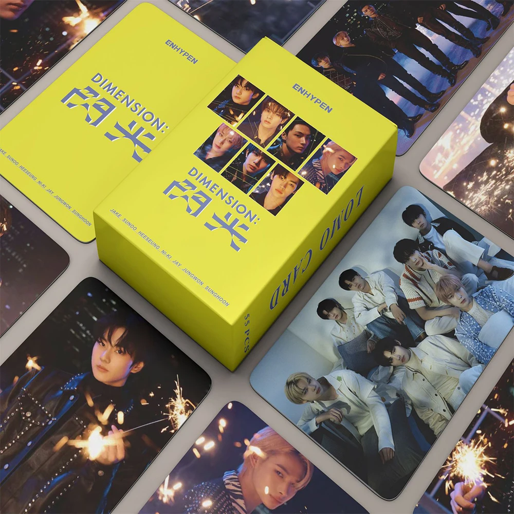 

55Pcs/Set Kpop ENHYPEN Postcard Lomo Cards New Ablum DIMENSION : DILEMMA Cards HD Photo Print Card Poster for Kpop Fans Gift