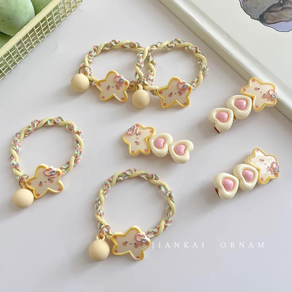 Новая Стильная универсальная Милая Желтая Женская челка со звездами для лба