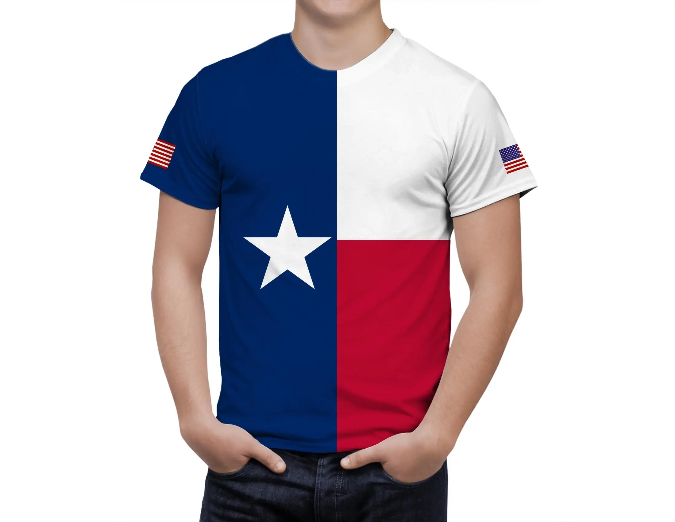 

USA TEXAS State National Flag 3D T Shirt For Men Fashion Hip Hop O-neck Short Sleeve Tops Man Clothing