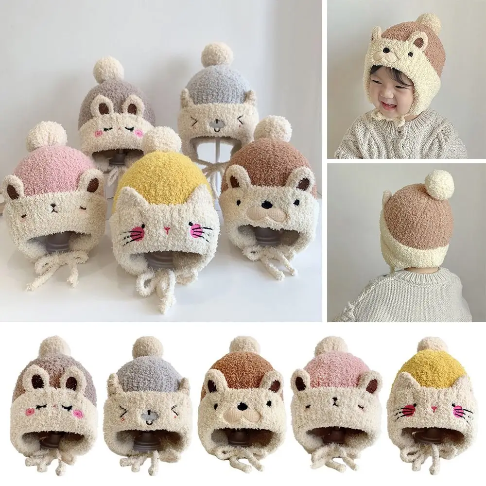 

Warm Toddler Windproof Anti-chill Autumn and Winter Baby Hat Baby Ear Protection Cap Package Face Cap