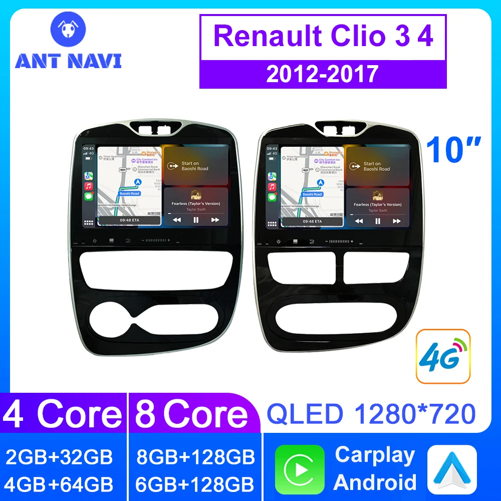 

AntNavi Car Radio For Renault Clio 4 3 Ⅲ Ⅳ 2012-2017 Car Multimedia Player Android Auto GPS Navigation Car Stereo 4G Carplay DVD