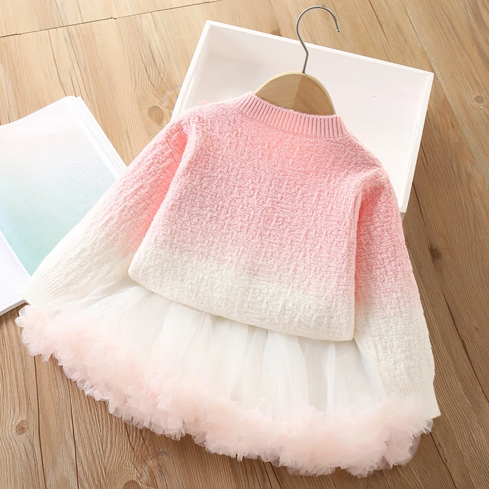 Sanrio My Melody платья для девочек комплекты одежды новые осенне-зимние вязаные