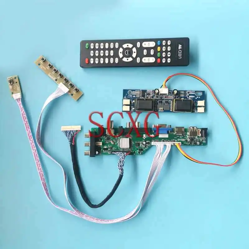 

DVB 3663 Display Controller Board Fit M240HW01 V0/V2/V4/V5 24" 30Pin LVDS 4-CCFL DIY Kit 1920*1080 USB VGA AV RF HDMI-Compatible