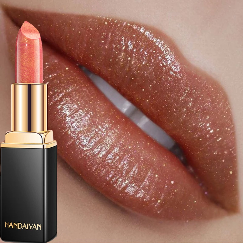 

9 Colors Nude Pink Glitter Lipstick Makeup Waterproof Long Lasting Velve Red Mermaid Sexy Shimmer Lipsticks Cosmetics Beauty