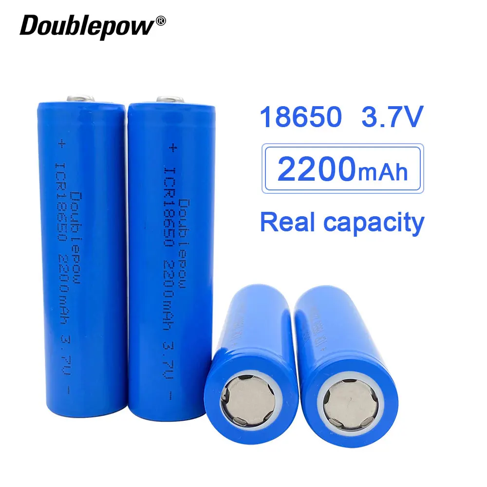 Фото Новая Оригинальная батарея Doublepow 18650, 3,7 в, 2200 мАч, 18650, литиевая аккумуляторная батарея для фонарика и т. Д. №1