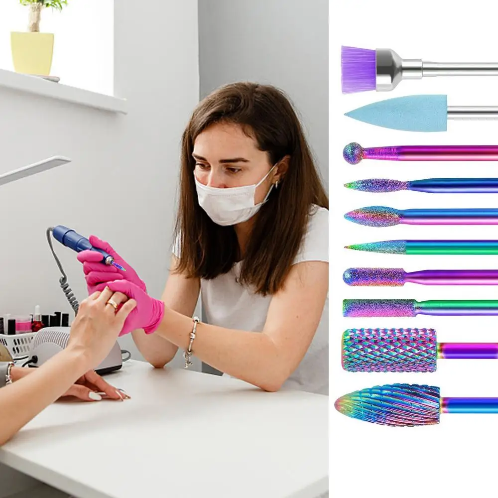

10pcs Tungsten Nail Drill Bit Electric Manicure Drills For Machine Milling Cutter Removing Dead Skin Pedicure Accessories Tool