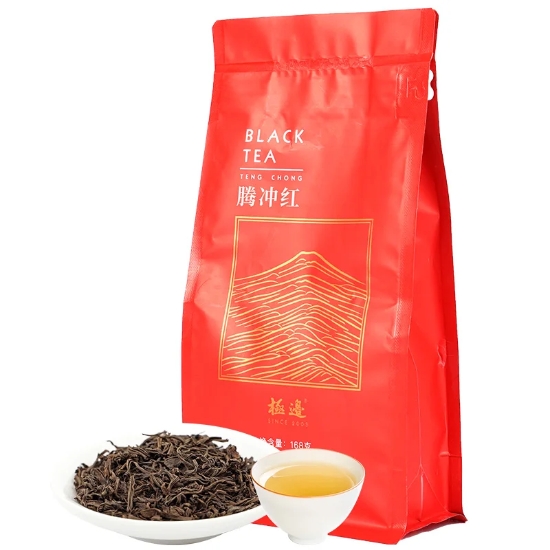 

2022 Jibian High Mountain Black Chinese Tea Loose Leaf Without Teapot Tengchong Dianhong Tea Red No Tea Pot 168g
