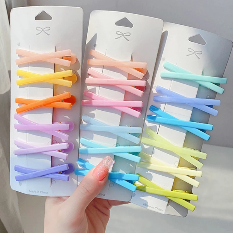 Однотонные простые геометрические заколки для волос X-образной формы девочек