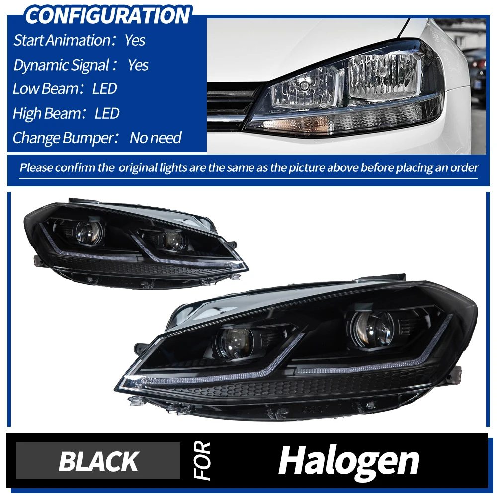 

AKD 2 шт. для Golf 7,5 2018-2021 Golf7.5 MK7.5 светодиодный Автомобильная фара в сборе модернизированная R-Line дизайн LHD RHD Аксессуары для инструментов