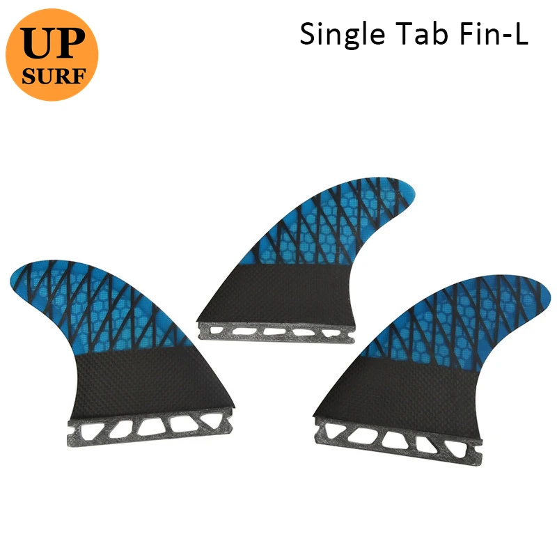 Surf Board UPSURF FUTURE Fin Large Blue Color Single Tabs Fin 3pcs per set Fiberglass Honeycomb Surf Accessories Wassersport