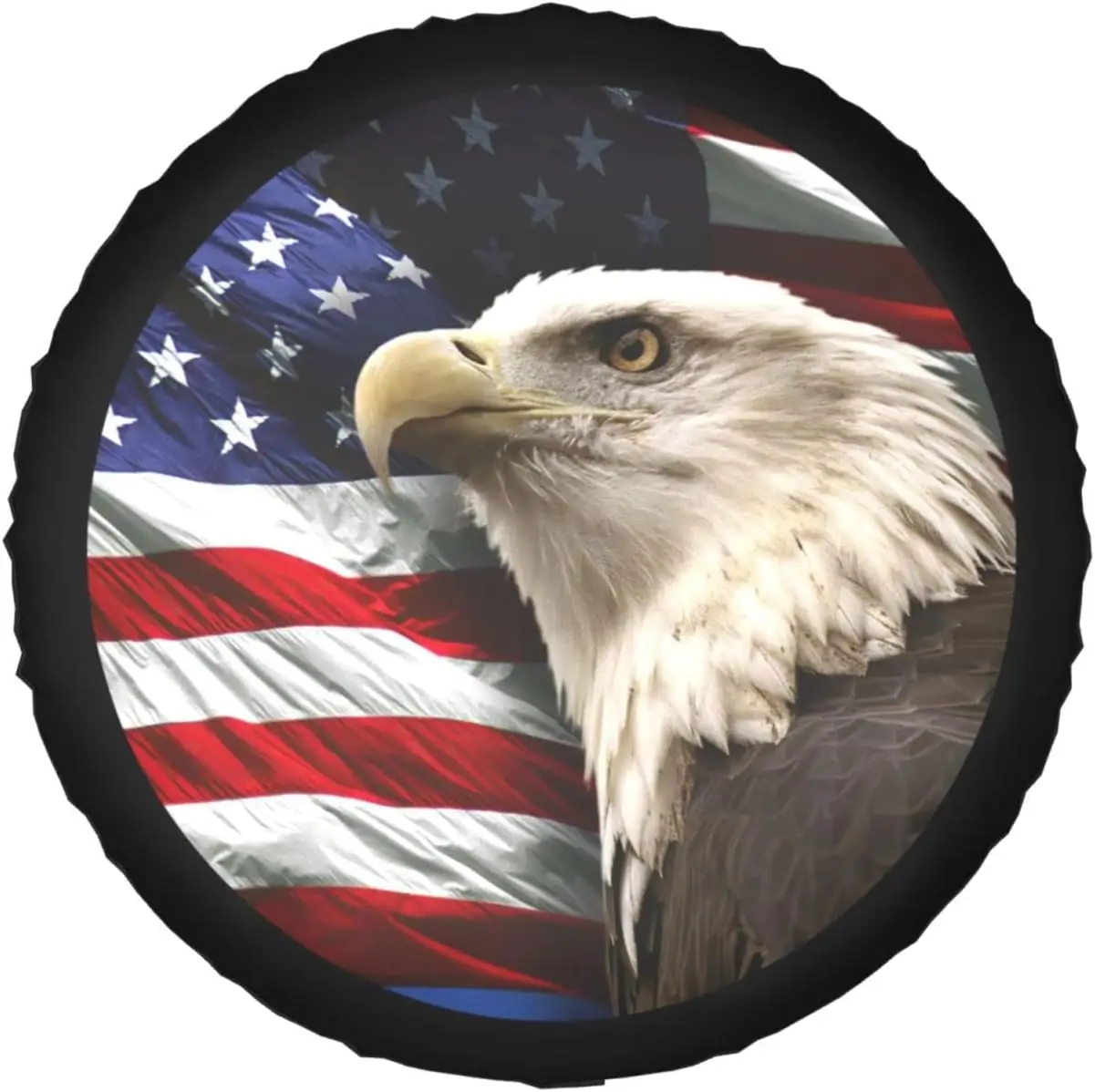 

USA American Flag Eagle 01 Spare Tire Cover Wheel Protectors Dust-Proof Wheel Tire Cover Fit Trailer Rv SUV and Many Vehicle