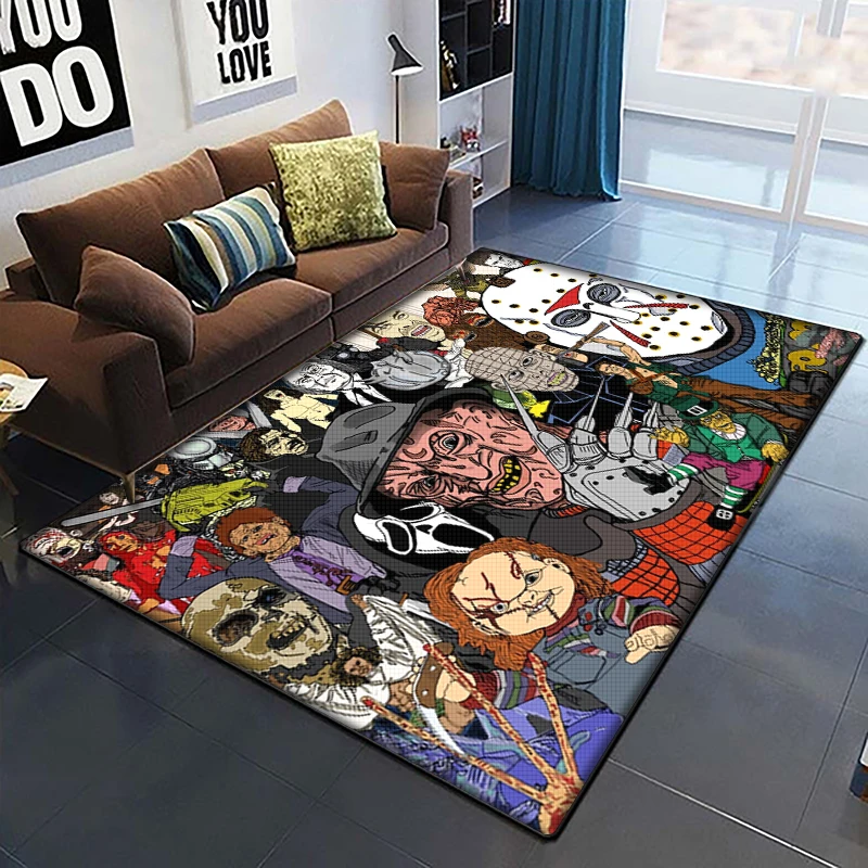 

Halloween horror movie character carpet, Halloween/Easter doormat, chair cushion,scary carpets for living room, BATHROOM mat