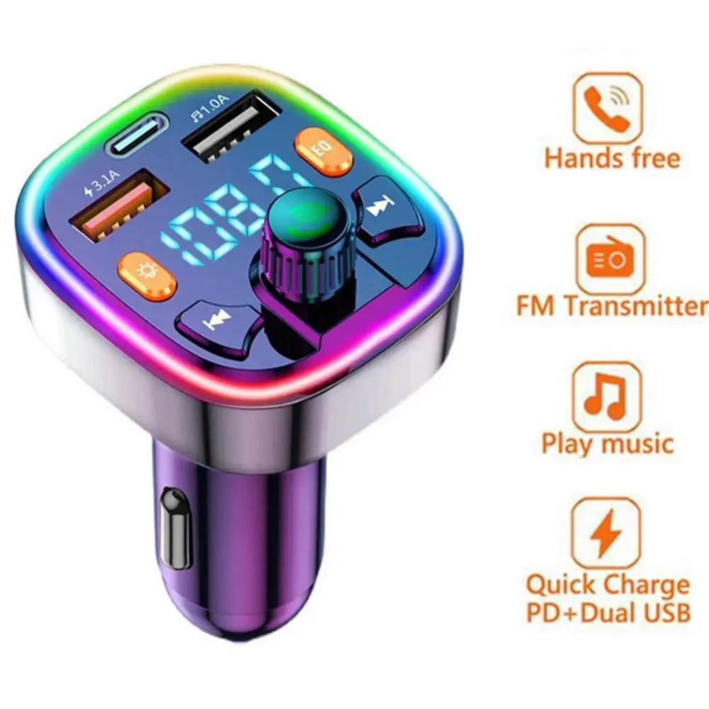 

Fm-трансмиттер автомобильный с поддержкой Bluetooth 5,0 и двумя USB-портами