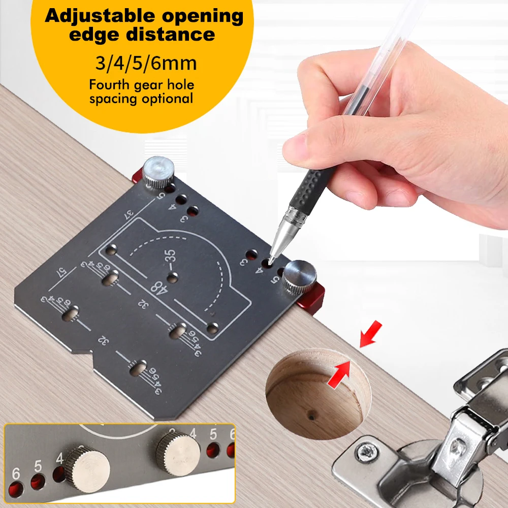 4 шт. набор для зажима скрытых петель из алюминиевого сплава 35 мм шаблон отверстия