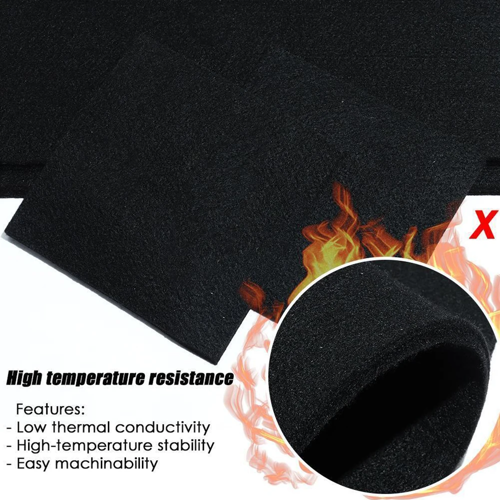 

Universal Graphite Felt Carbon Felt Factory Workshop 1Pc 200x300mm 5mm Thickness Black Fittings High Temperature