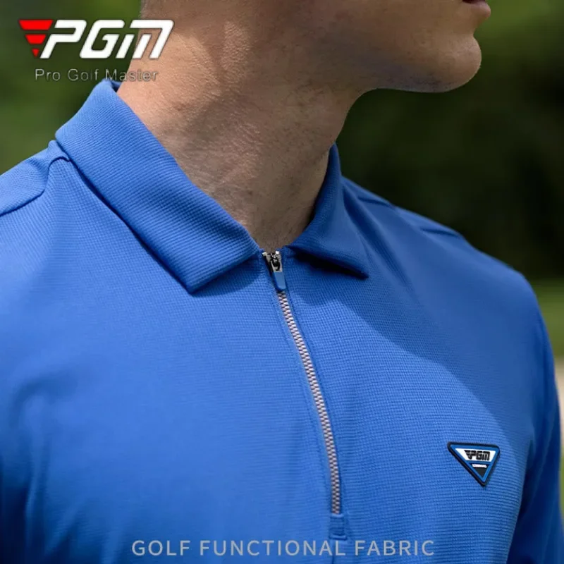 PGM Мужская рубашка для гольфа с воротником на молнии мужские спортивные топы-поло