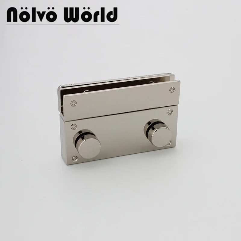 

5-20 pieces 41*28mm 53*34mm Light gold/Silver push lock woman bag making metal push lock briefcase square lock Hardware