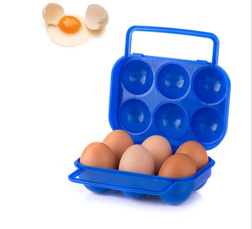 

New 1PC 6 Grid Egg Storage Box Portable Egg Holder Container for Outdoor Camping Picnic Eggs Box Case Kitchen Organizer Case