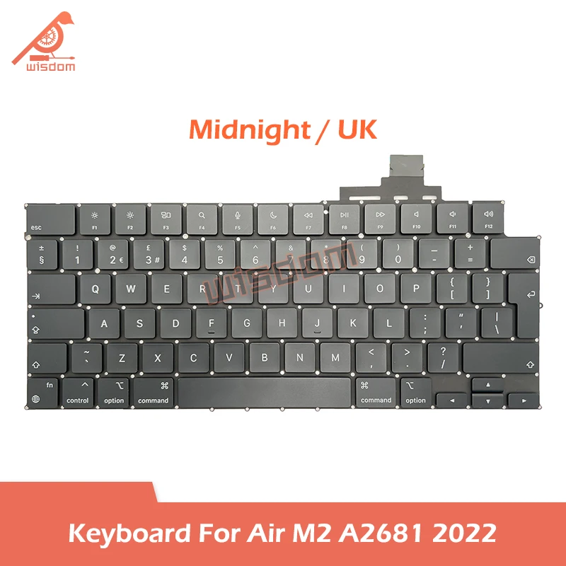 

2022 Year Midnight Laptop UK Standard A2681 Keyboard For Macbook Air Retina 13.6" M2 A2681 Keyboards Replacement EMC 4074