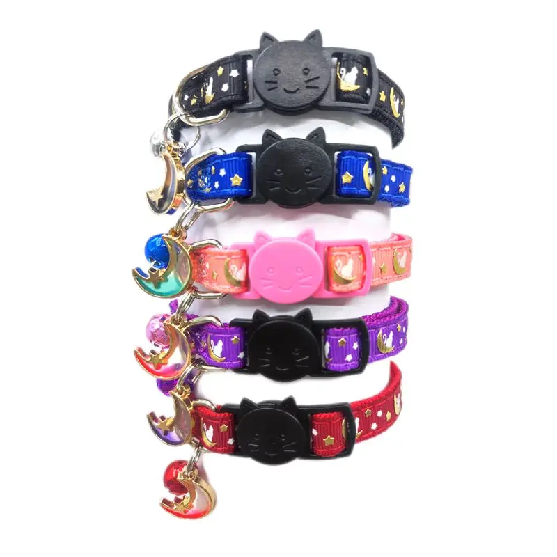 Лидер продаж воротник для кошек с мерцающими звездами и Луной подвеской-модный