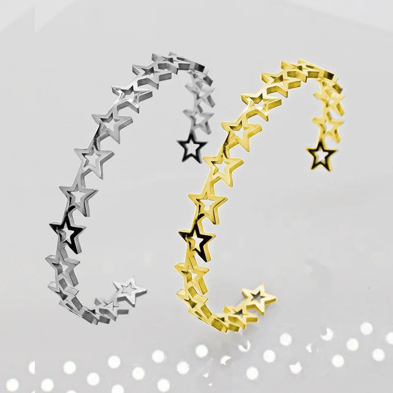 

New Vintage Classic Stainless Steel Accessory for Man and Women Fashion Bracelet Sliver Gold Color Jewellery Heart Star Shaped
