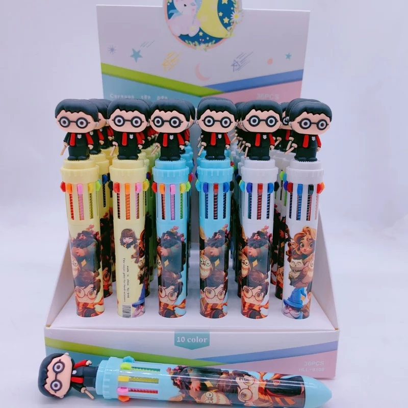 36 шт./лот креативная гелевая ручка Гарри Поттер 10 цветов милые шариковые ручки 0 7
