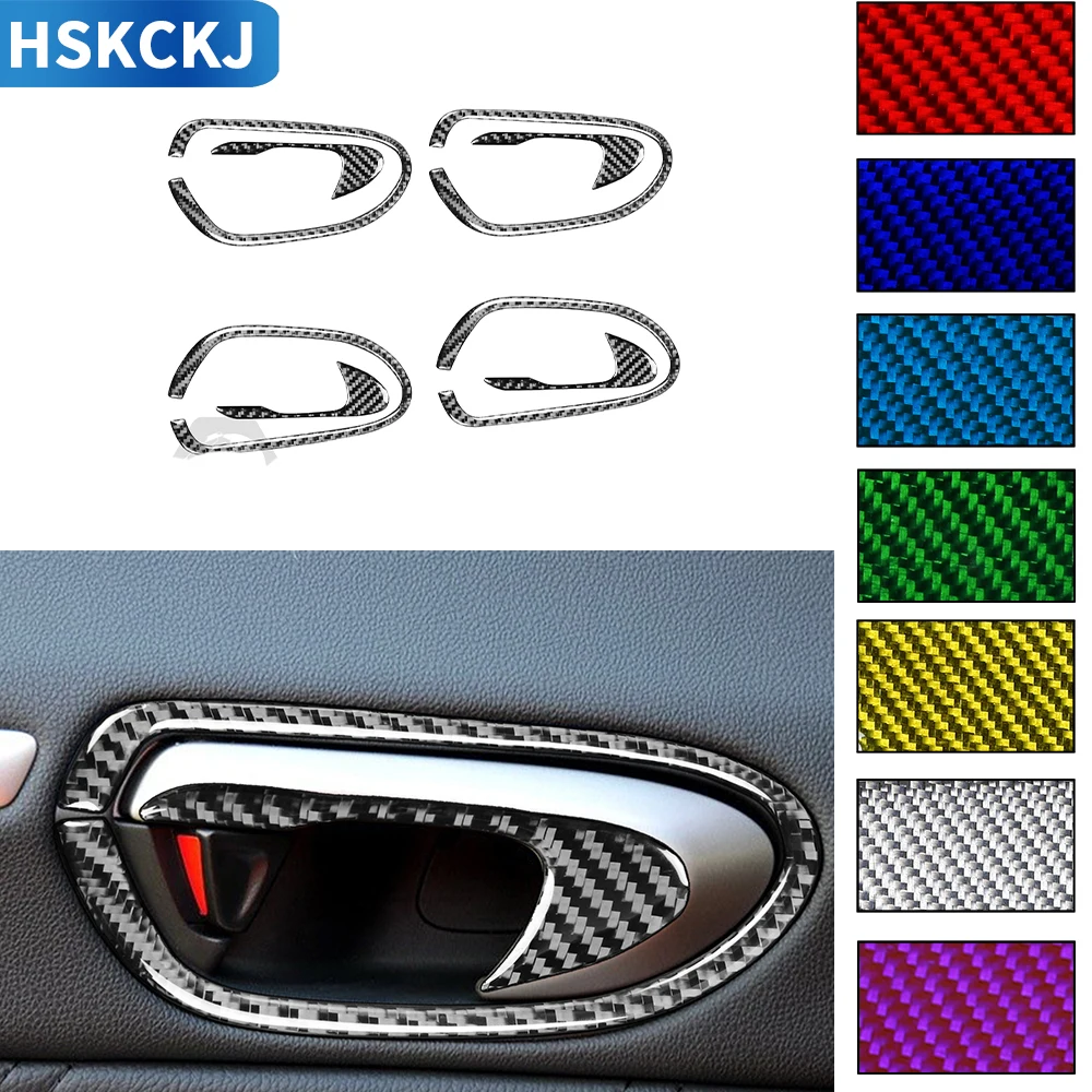 

For Honda Civic 8 Gen 2006-2011 Multiple Colors Carbon Fiber Stickers Inner Door Handle Pulls Protection Frame Car Interiors