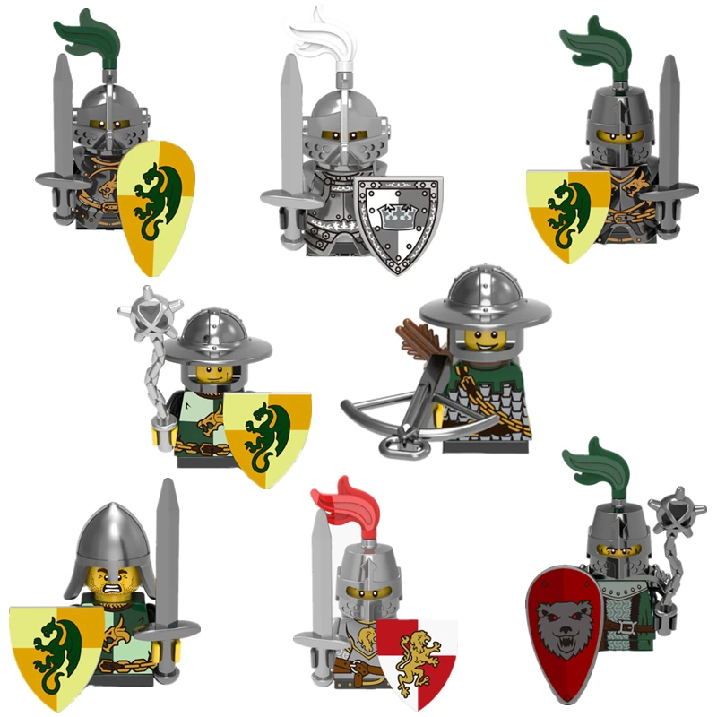 

Middle Ages Heroic Dragon Kingdoms Knight Frightening Knight Dragon Knight Thing Building Block Figures Toy For children gift