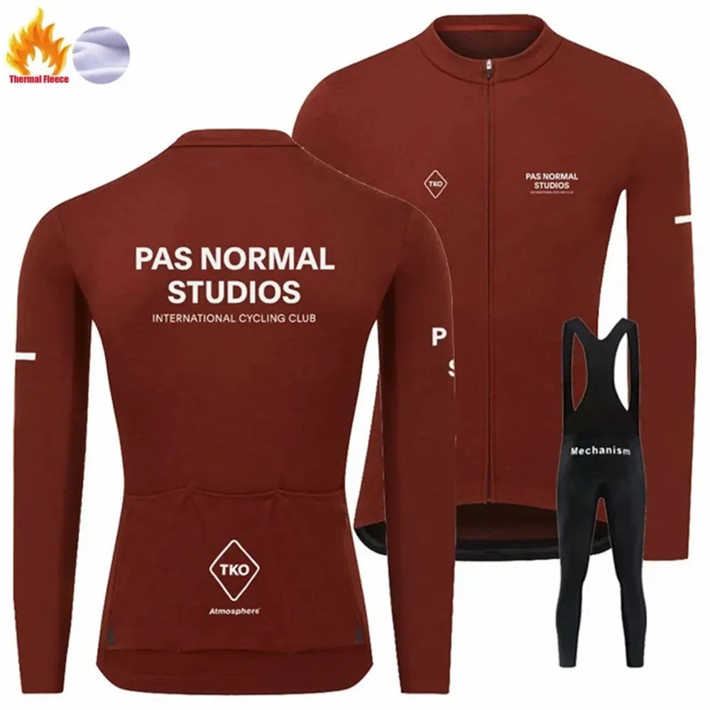 

PNS NORMAL STUDIOS Winter Bicycle Clothing Thermal Fleece Cycling Jersey Long Sleeve Sets Road Cashmere Cycle Jackets Bib Tights